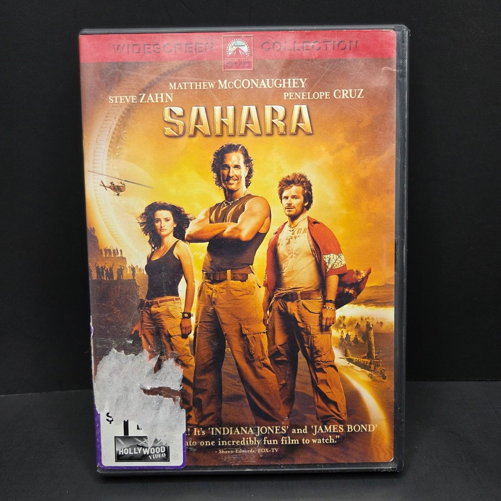 Sahara DVD Widescreen Matthew McConaughey Steve Zahn Action Adventure Movie